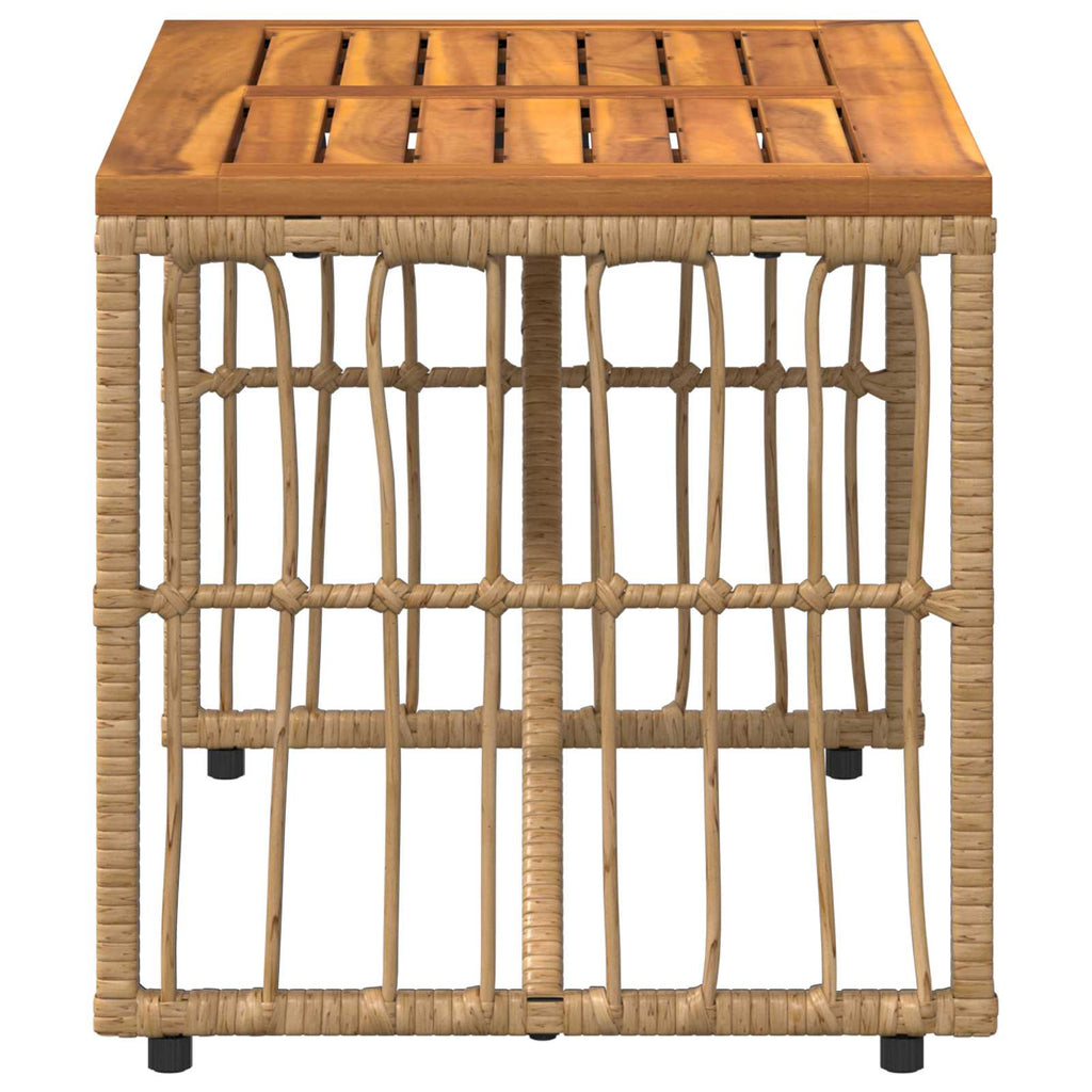 Tisch für Outdoor Natur 80 x 40 x 40 cm Stahl und Poly Rattan
