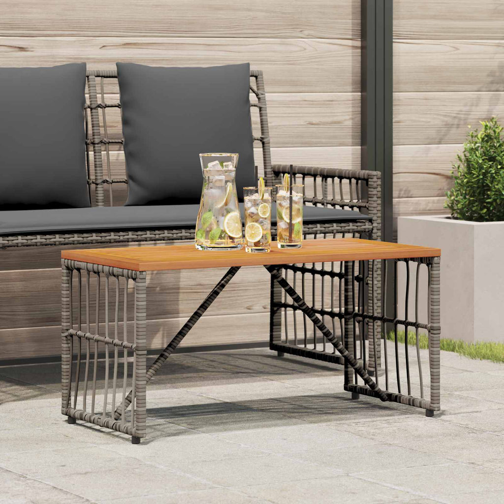 Tisch für Outdoor Grau 80 x 40 x 40 cm Stahl und Poly Rattan