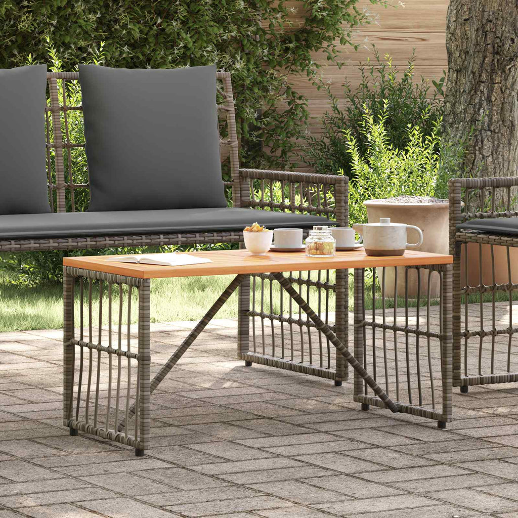 Tisch für Outdoor Grau 80 x 40 x 40 cm Stahl und Poly Rattan