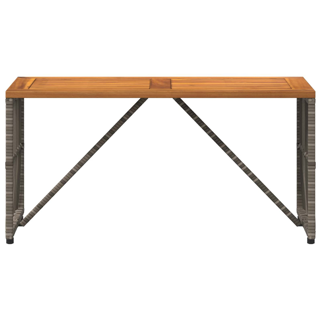 Tisch für Outdoor Grau 80 x 40 x 40 cm Stahl und Poly Rattan
