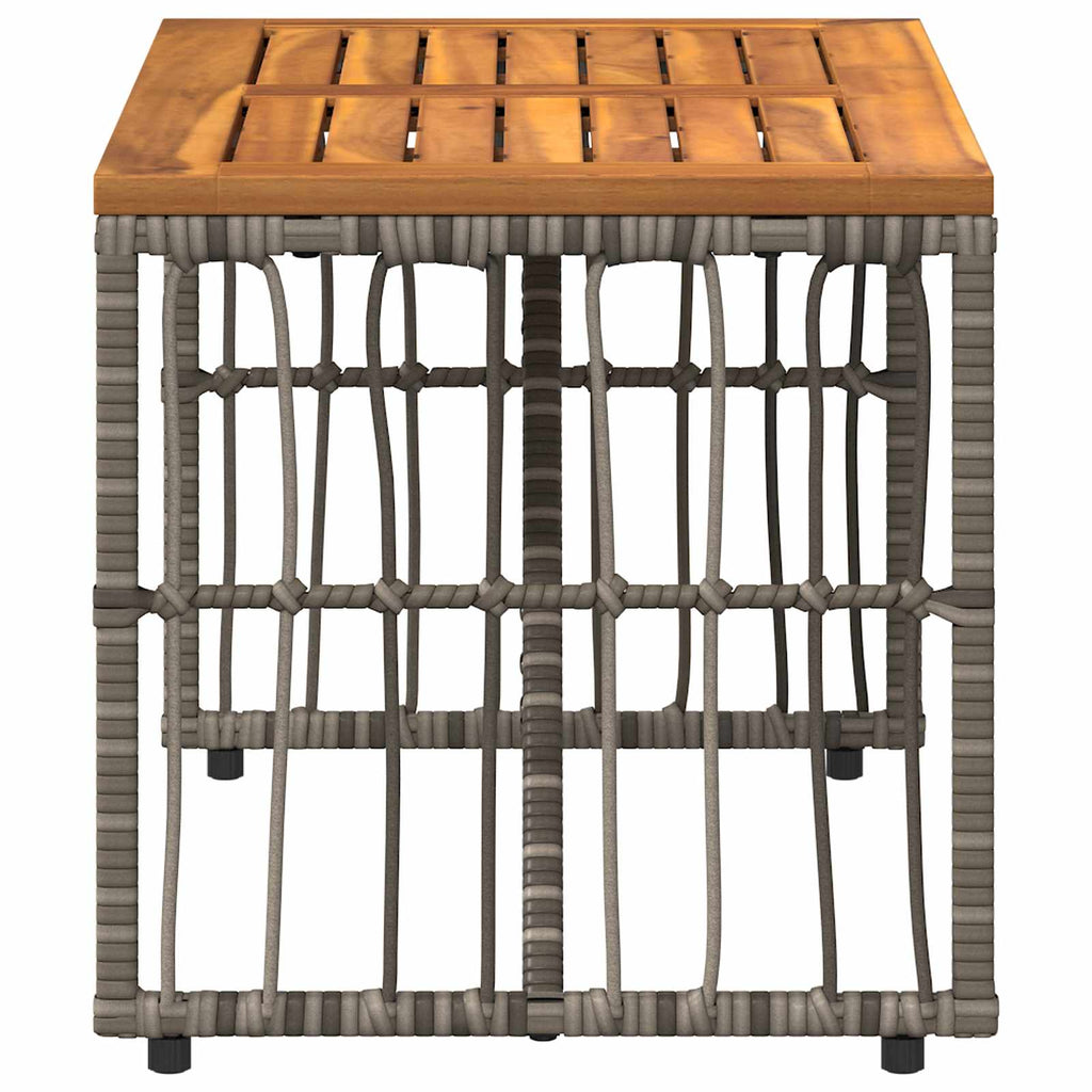 Tisch für Outdoor Grau 80 x 40 x 40 cm Stahl und Poly Rattan