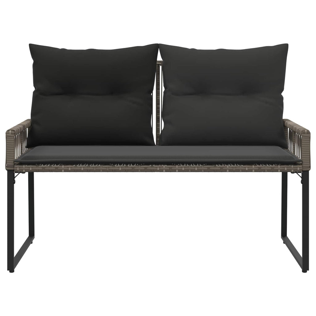 Bank Outdoor mit Kissen 4 pcs Grau und Dunkelgrau Poly-Rattan