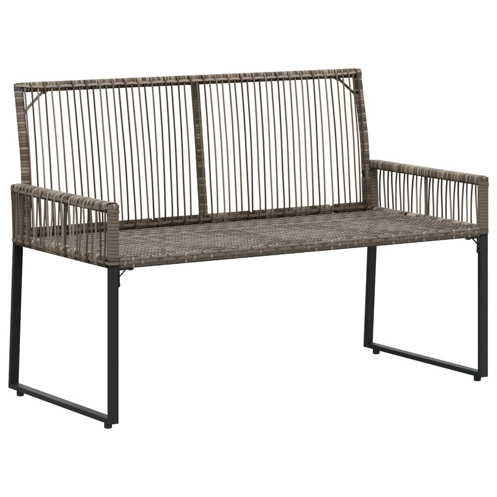 Bank Outdoor mit Kissen 4 pcs Grau und Marineblau Poly-Rattan