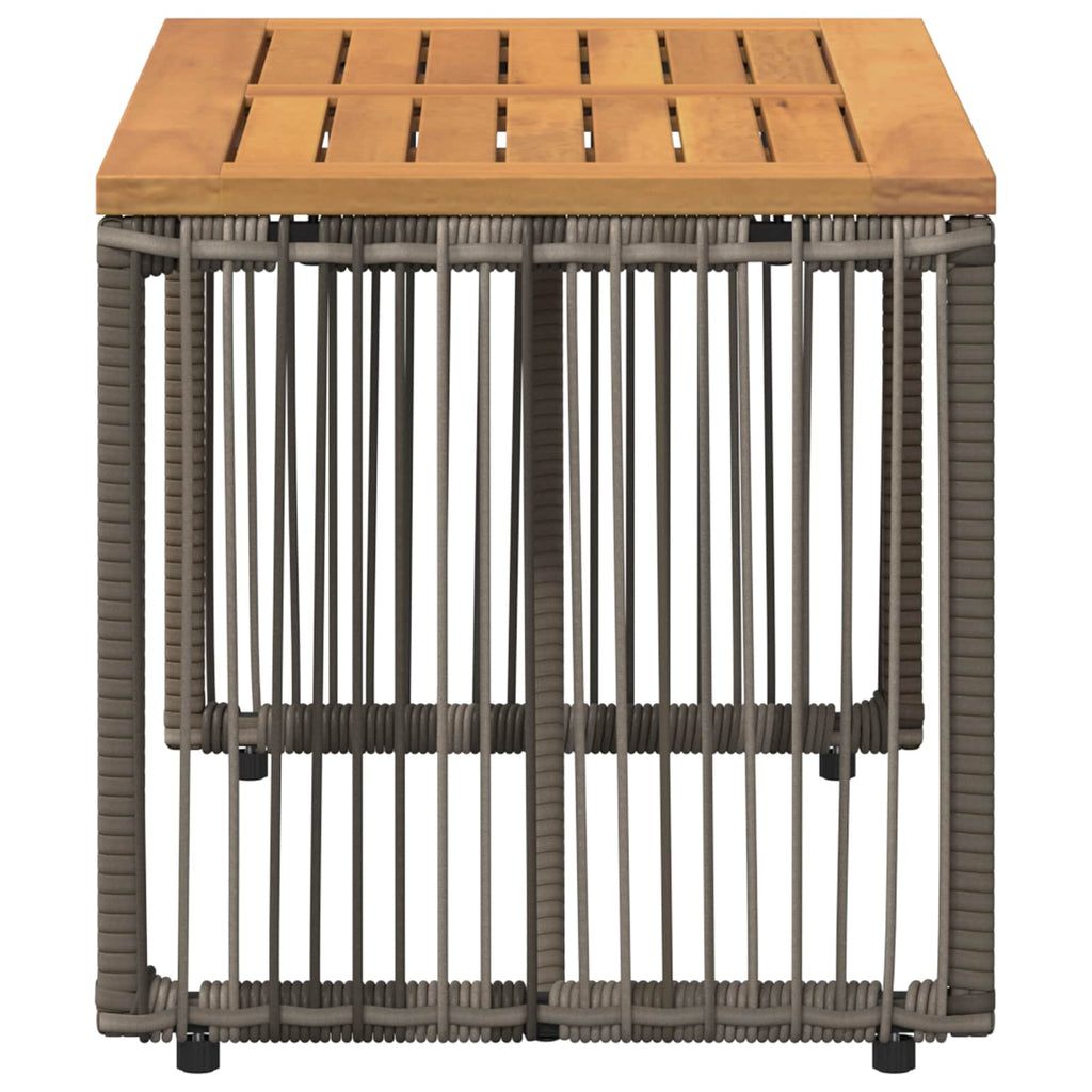Tisch für Outdoor Grau und Braun 80 x 40 x 40 cm Poly-Rattan