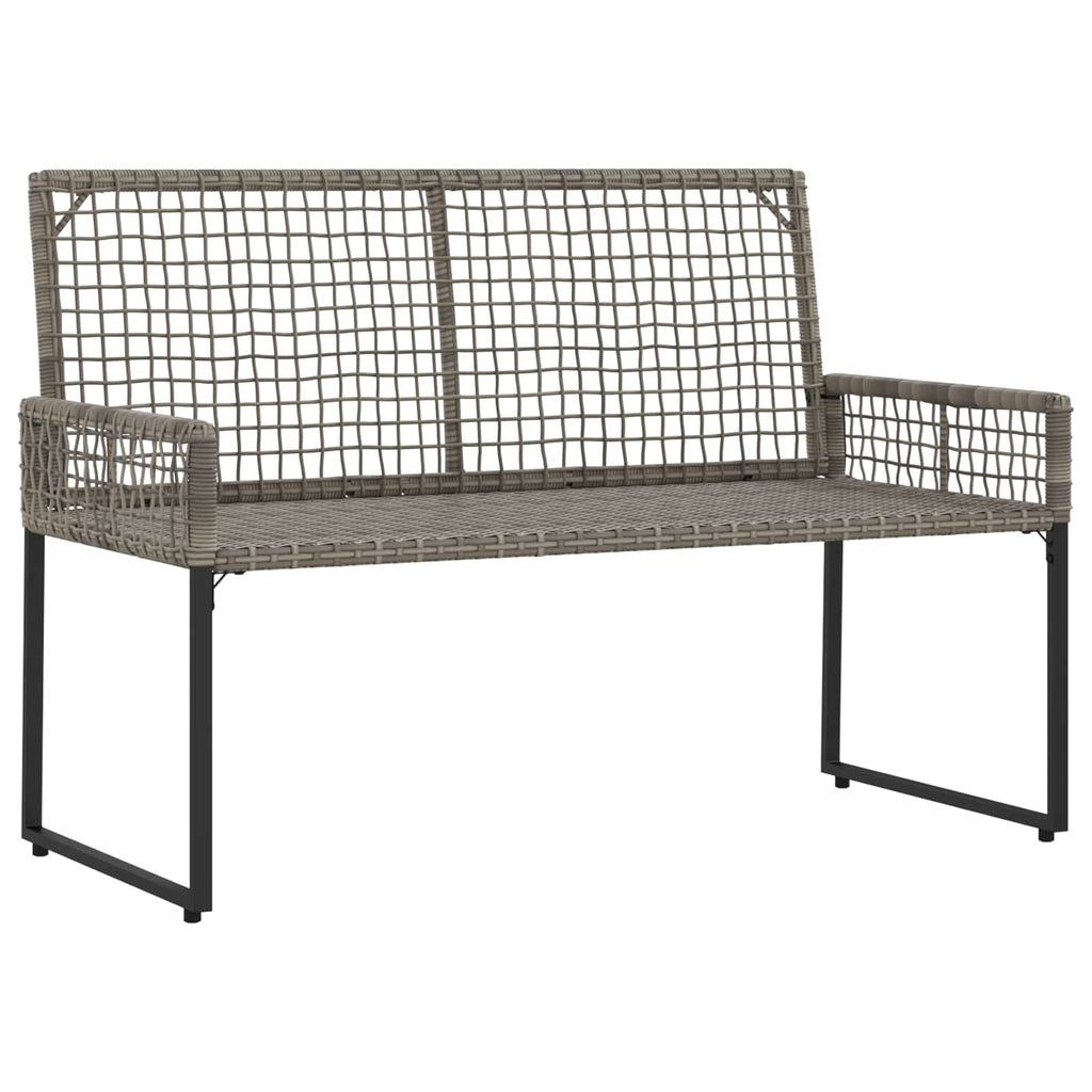 Bank Outdoor mit Kissen Grau und Marine 118 x 55 x 82 cm