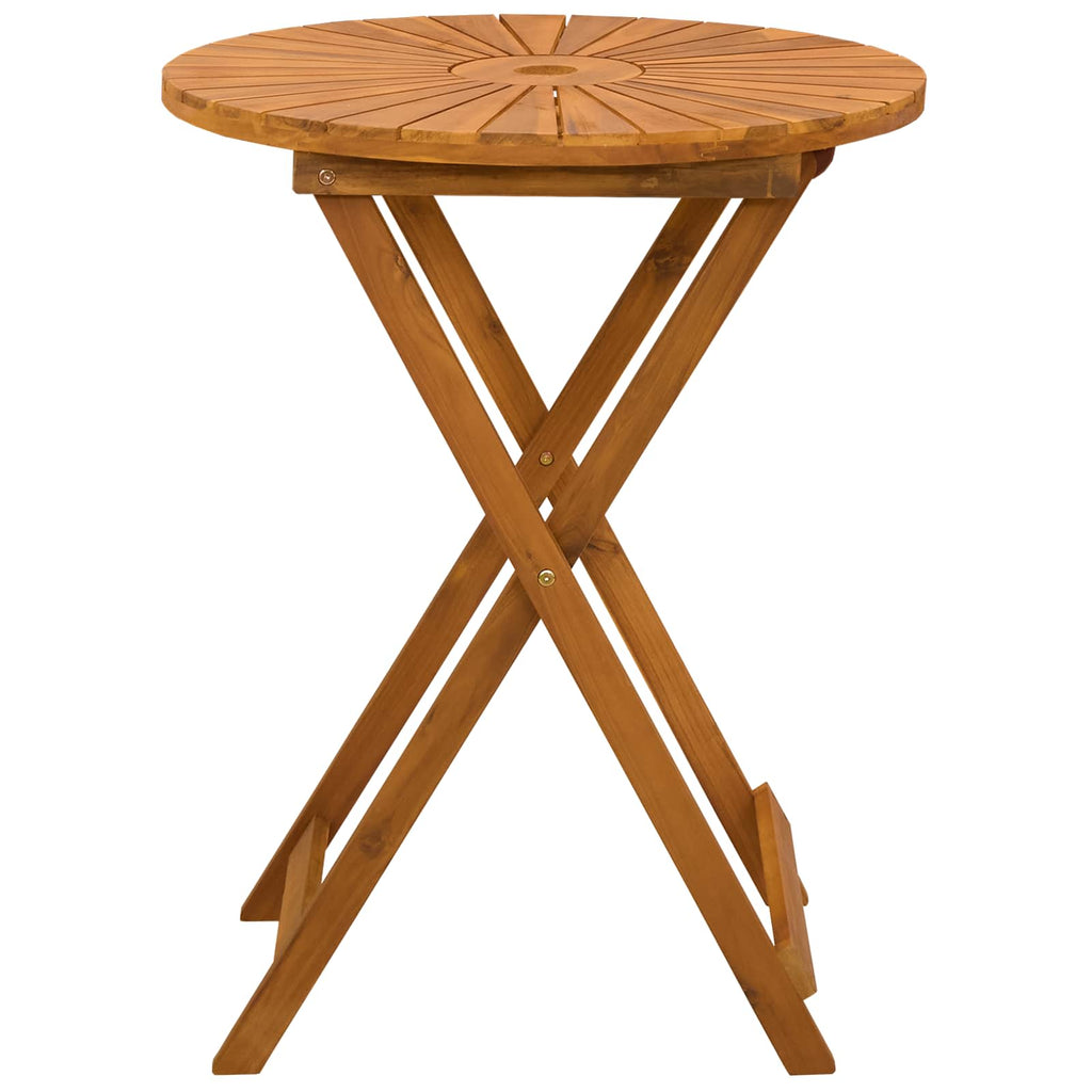 Klappbarer Gartentisch Natur Ø60 x 75 cm Massivholz Akazie