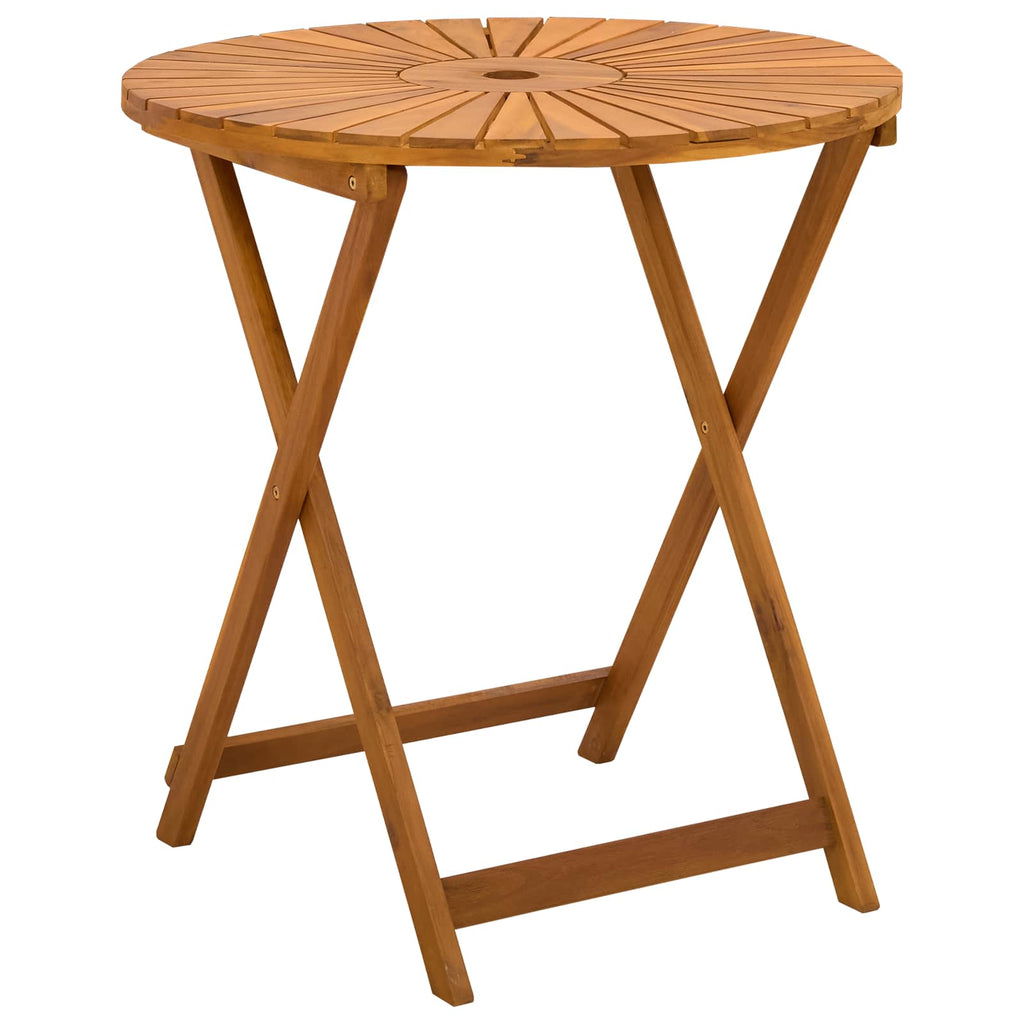 Klappbarer Gartentisch Natur Ø70 x 75 cm Massivholz Akazie