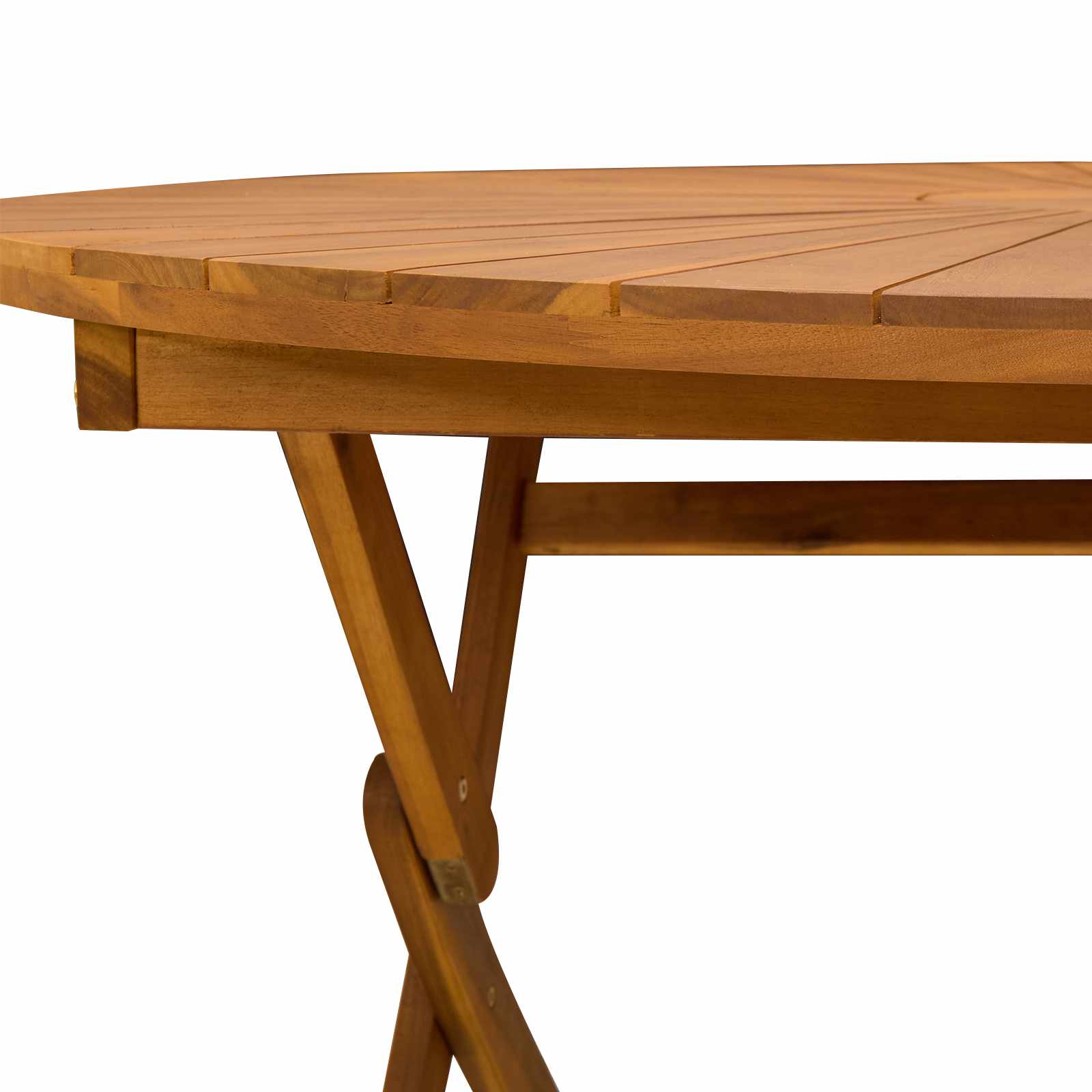 Klappbarer Gartentisch Natur Ø110 x 75 cm Massivholz Akazie