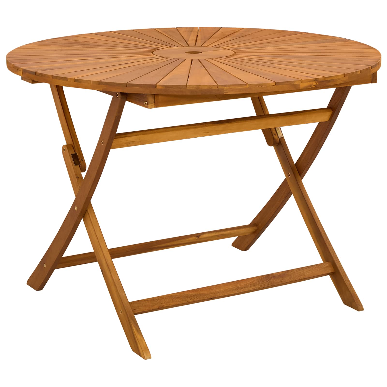 Klappbarer Gartentisch Natur Ø110 x 75 cm Massivholz Akazie