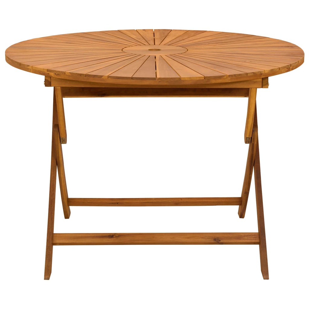 Klappbarer Gartentisch Natur Ø110 x 75 cm Massivholz Akazie