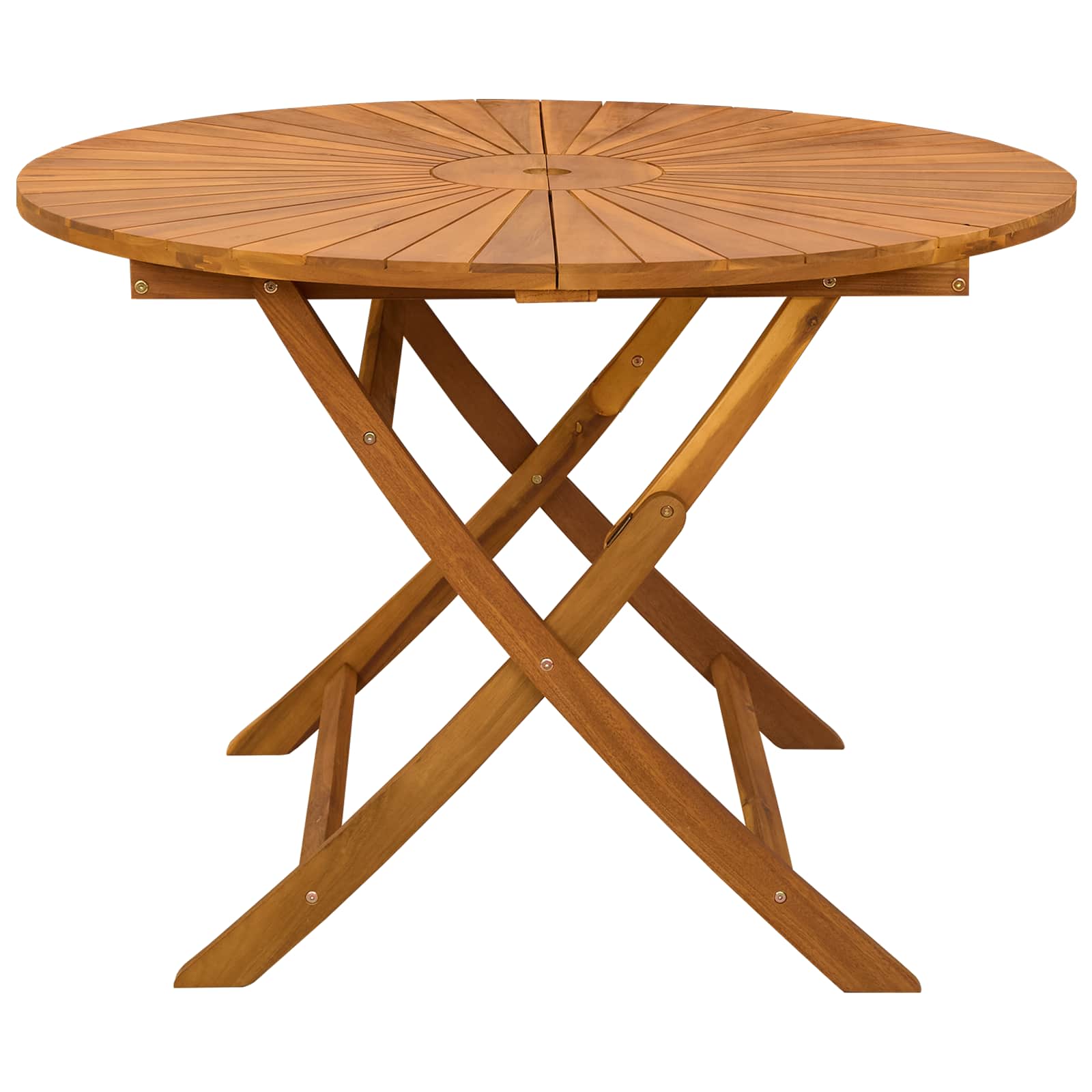 Klappbarer Gartentisch Natur Ø110 x 75 cm Massivholz Akazie