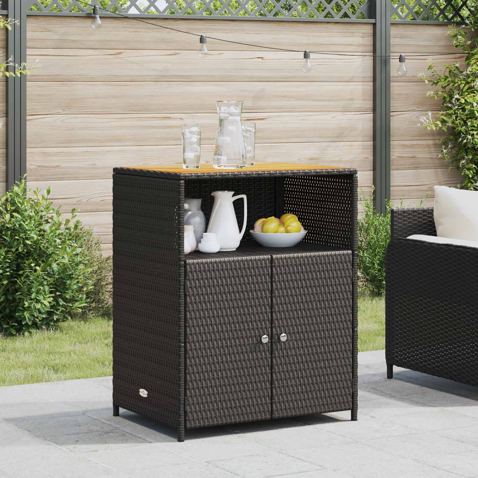 Schrank Schwarz 70 x 50 x 87 cm Polyester und Roly Ratten