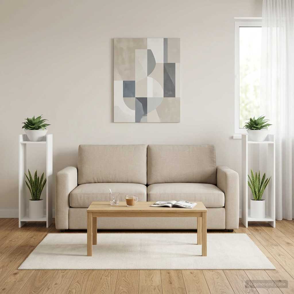 Pflanzenständer 2 pcs Weiß 30 x 30 x 100 cm Holzwerkstoff