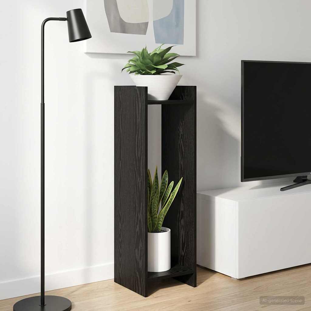 Pflanzenständer mit Regal 2 pcs Schwarze Eiche 30 x 30 x 100 cm