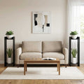 Pflanzenständer mit Regal 2 pcs Schwarze Eiche 30 x 30 x 100 cm