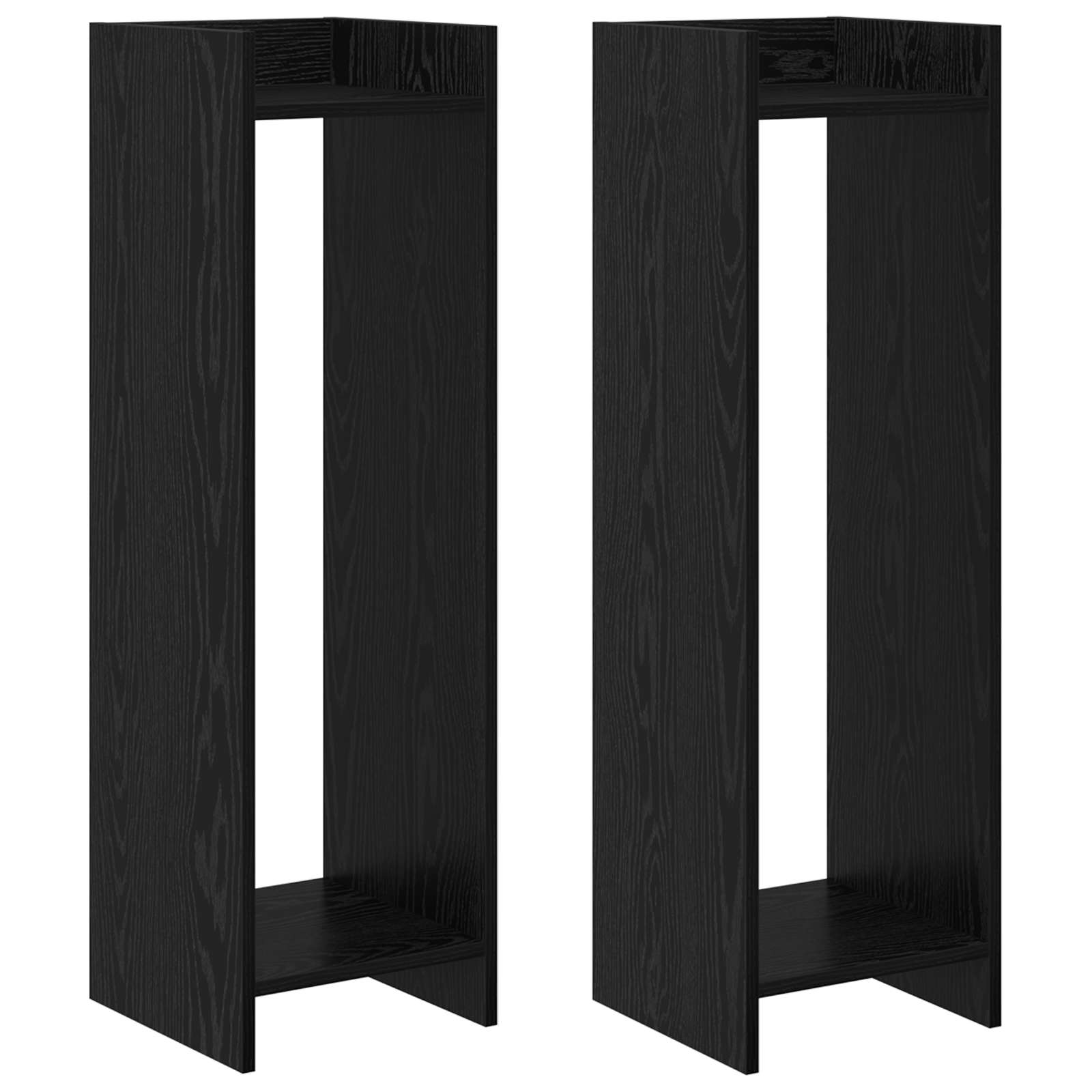 Pflanzenständer mit Regal 2 pcs Schwarze Eiche 30 x 30 x 100 cm