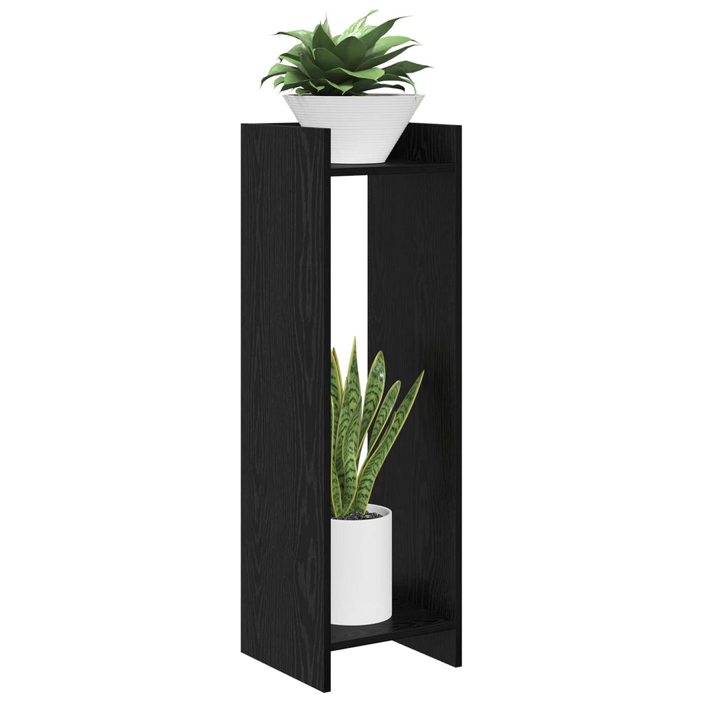 Pflanzenständer mit Regal 2 pcs Schwarze Eiche 30 x 30 x 100 cm