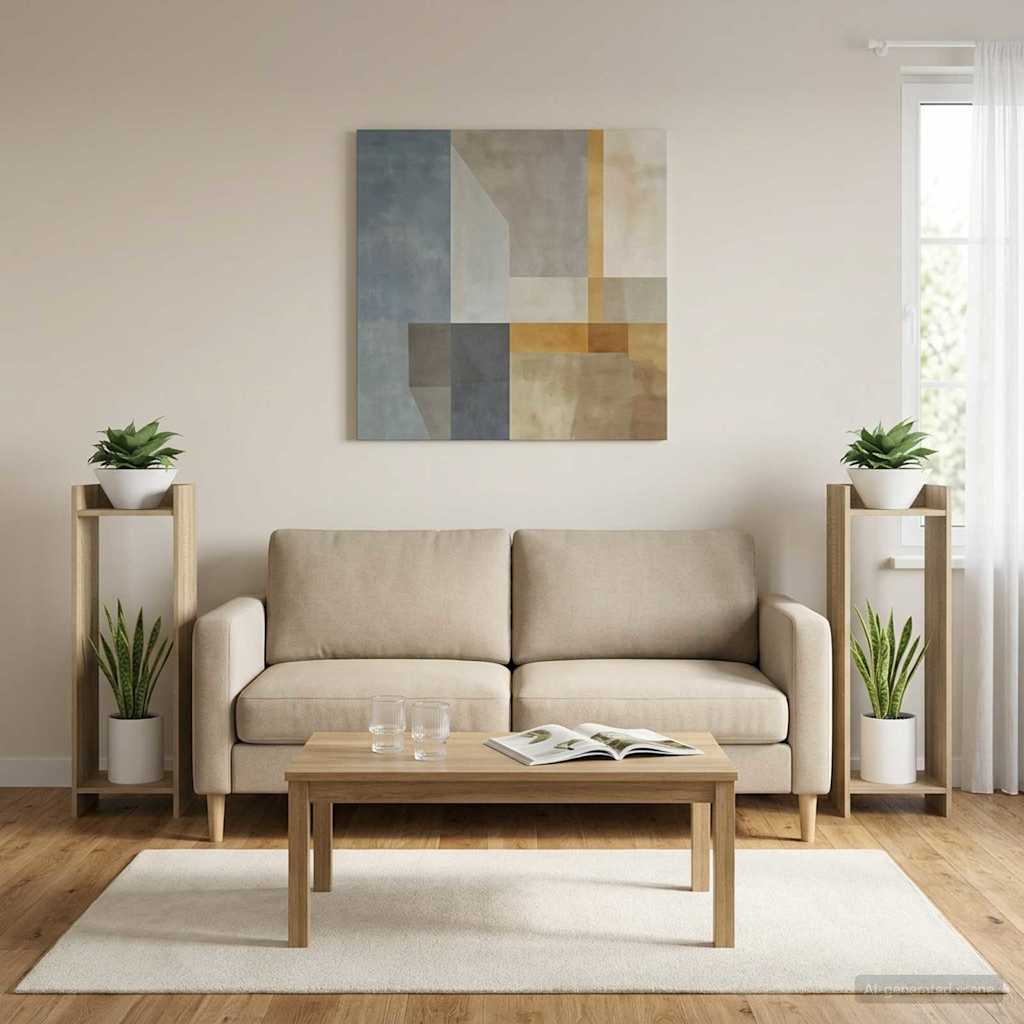 Pflanzenständer mit Regal 2 pcs Sonoma-Eiche 30 x 30 x 100 cm