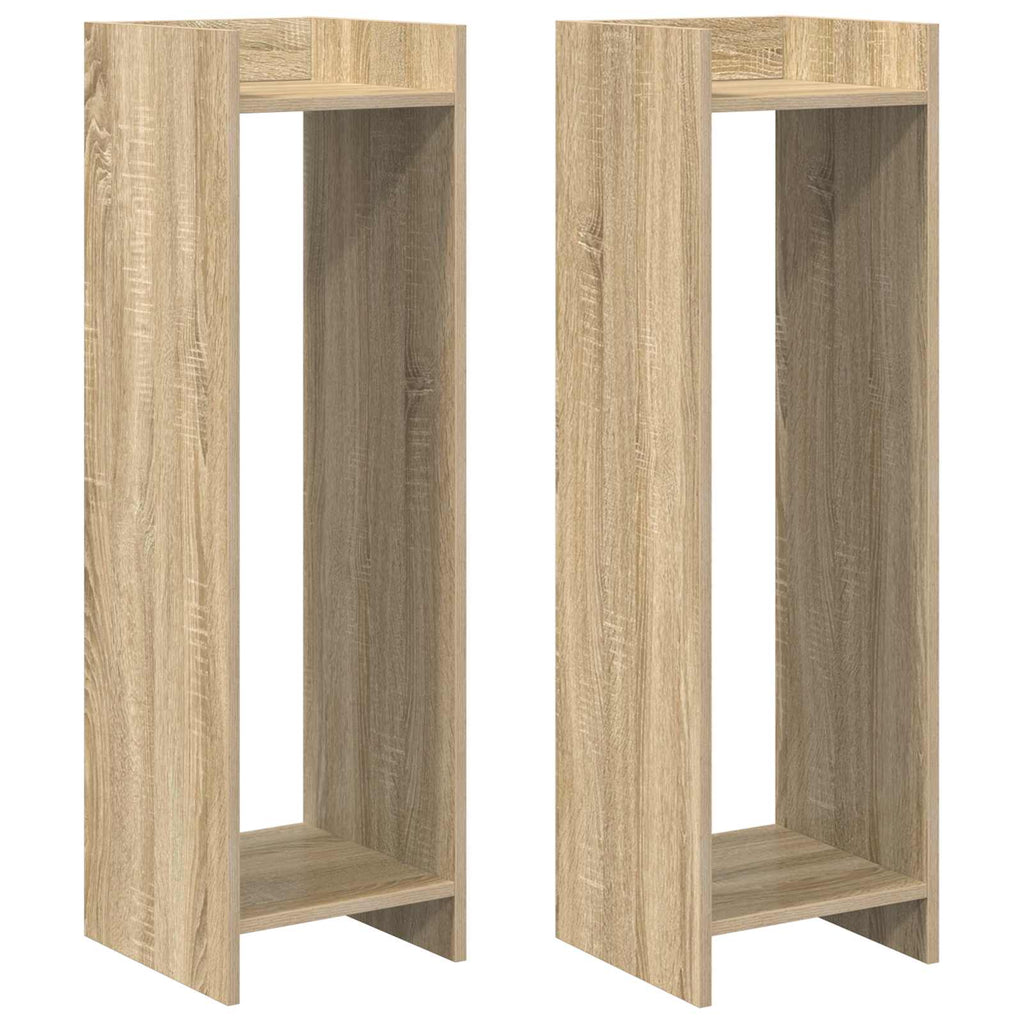 Pflanzenständer mit Regal 2 pcs Sonoma-Eiche 30 x 30 x 100 cm