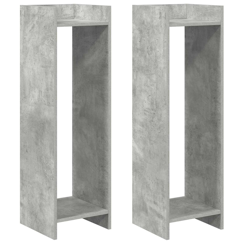 Pflanzenständer 2 pcs Betongrau 30 x 30 x 100 cm Holzwerkstoff