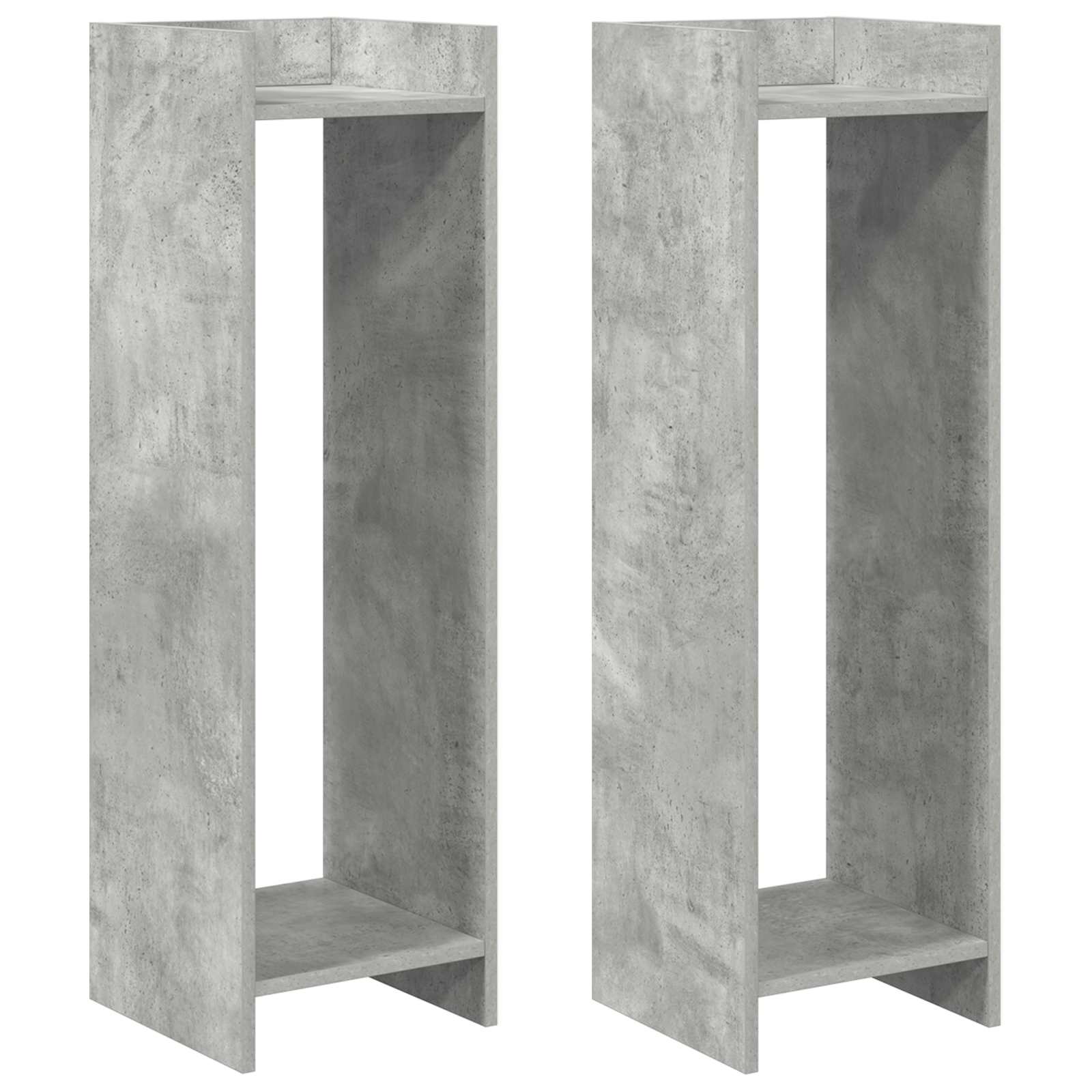 Pflanzenständer 2 pcs Betongrau 30 x 30 x 100 cm Holzwerkstoff