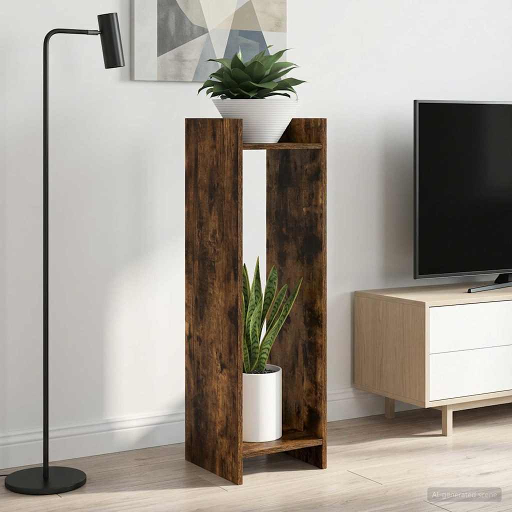 Pflanzenständer 2 pcs Geräucherte Eiche 30 x 30 x 100 cm