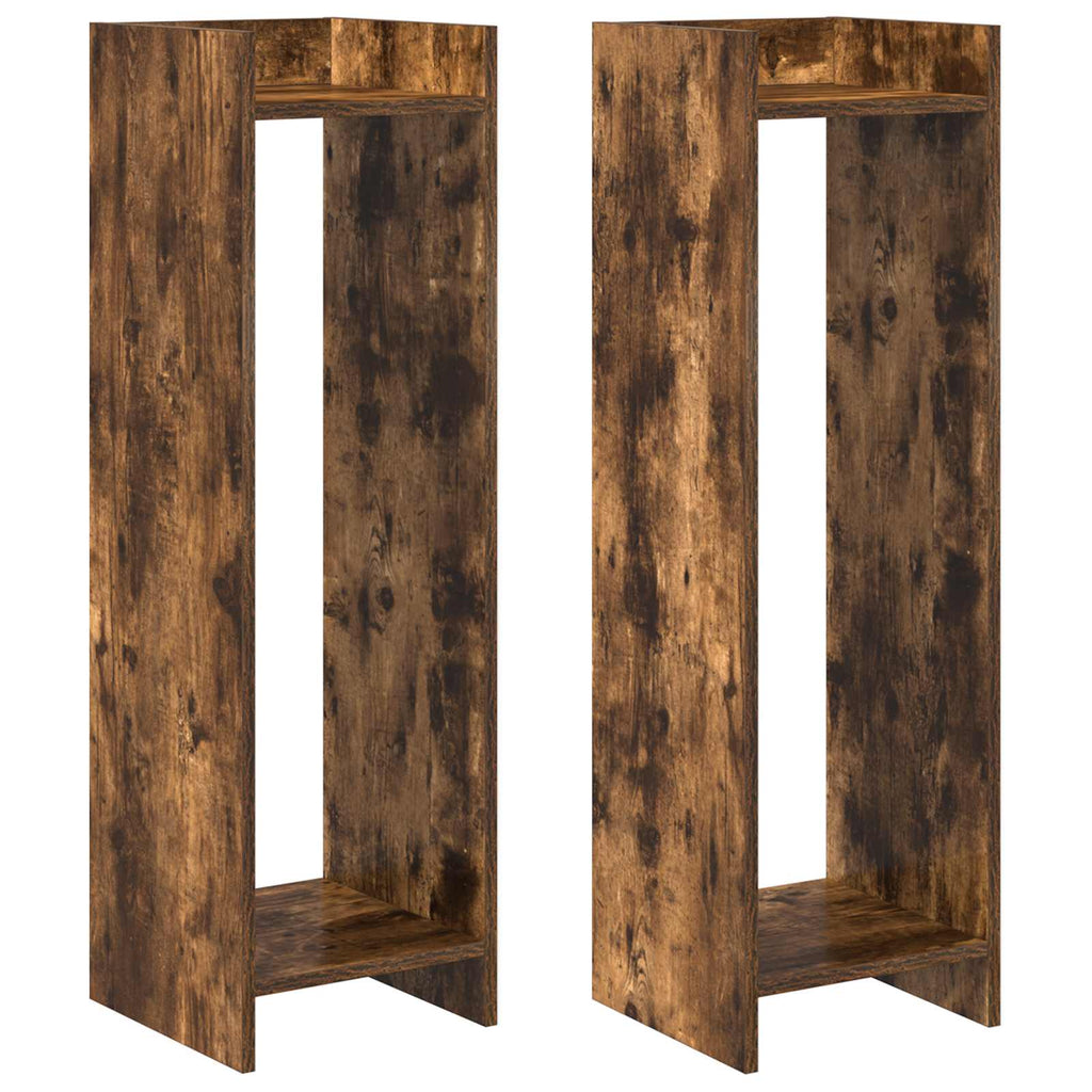 Pflanzenständer 2 pcs Geräucherte Eiche 30 x 30 x 100 cm