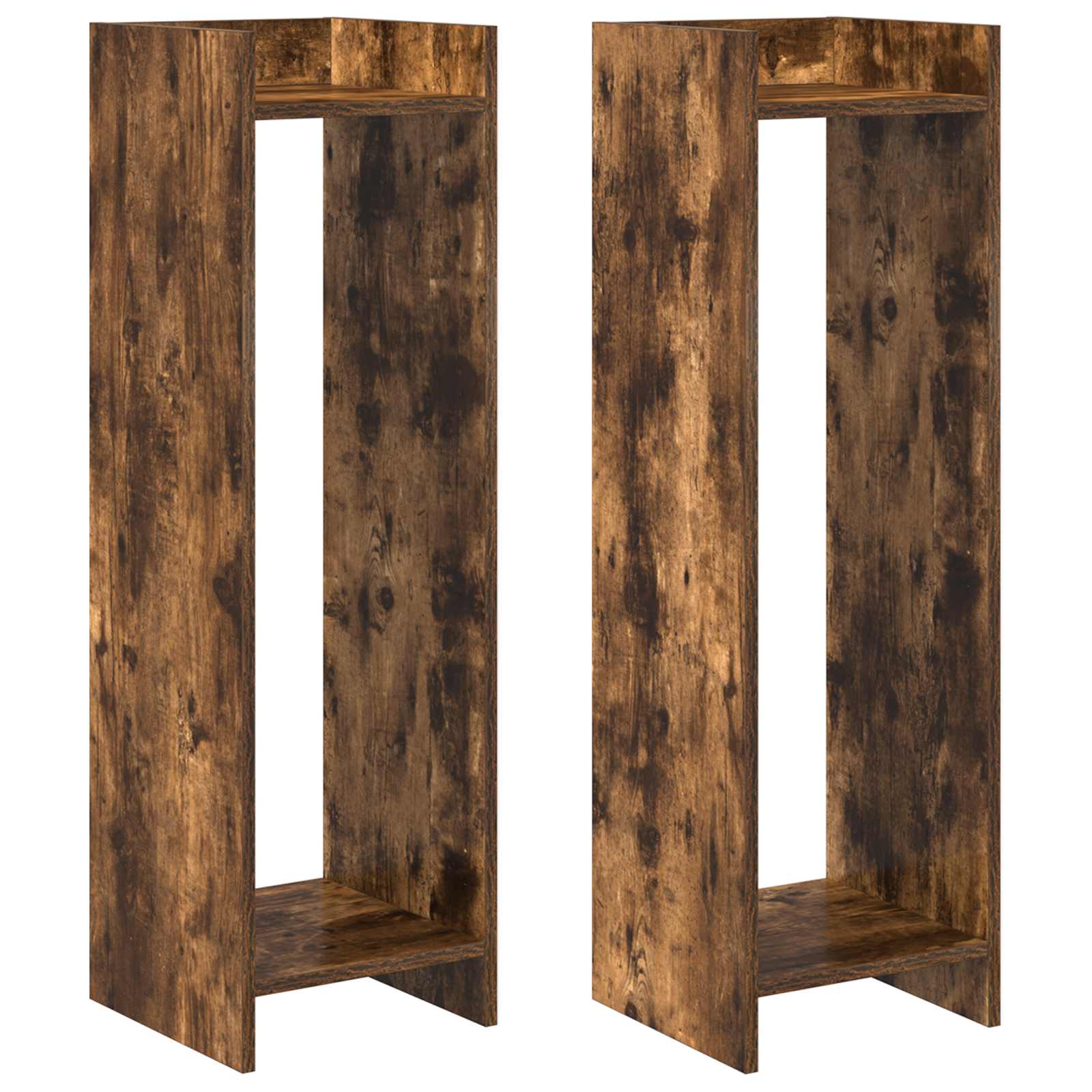 Pflanzenständer 2 pcs Geräucherte Eiche 30 x 30 x 100 cm