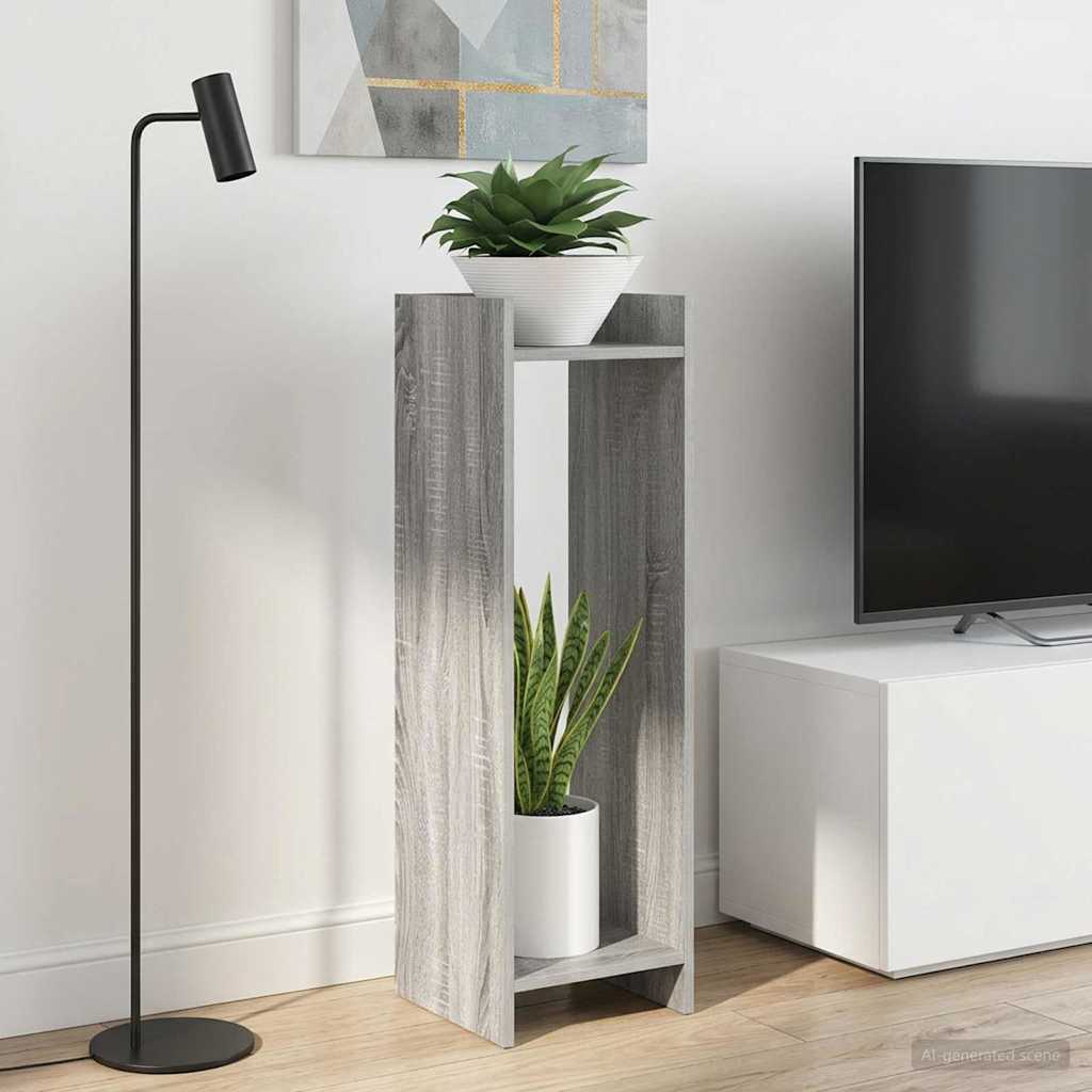 Pflanzenständer mit Regal 2 pcs Graues Sonoma 30 x 30 x 100 cm