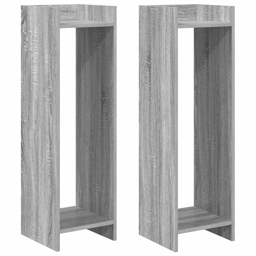 Pflanzenständer mit Regal 2 pcs Graues Sonoma 30 x 30 x 100 cm