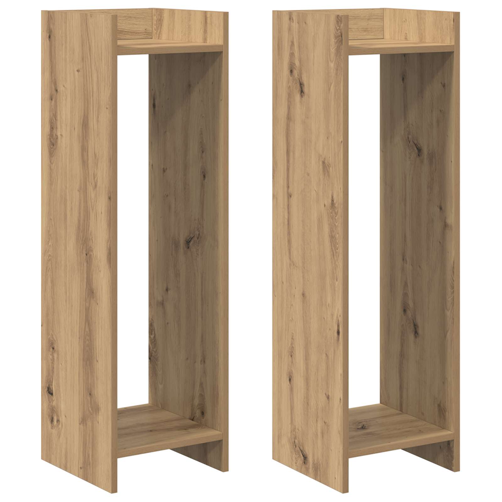 Pflanzenständer mit Regal 2 pcs Artisan-Eiche 30 x 30 x 100 cm