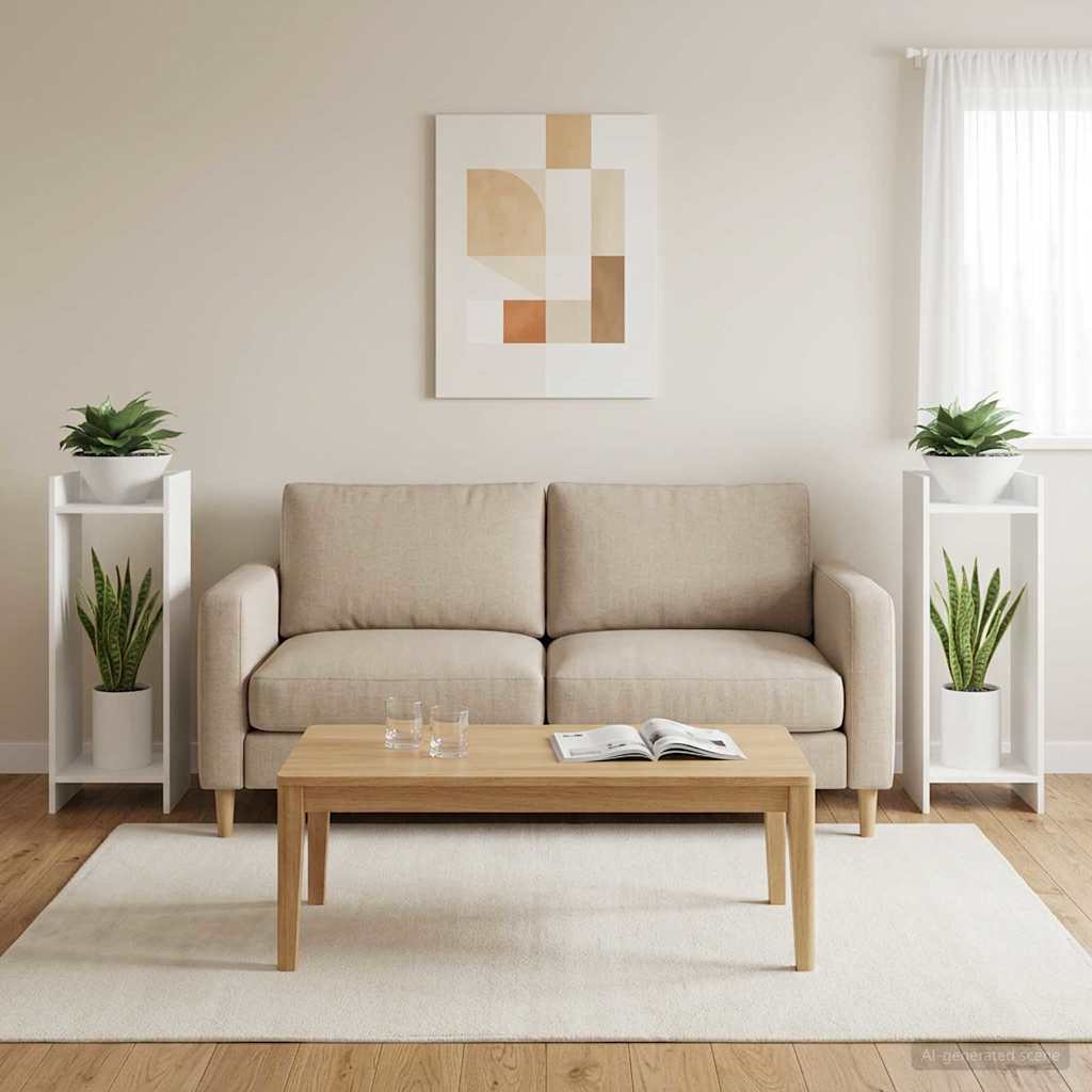 Pflanzenständer 2 pcs Weiß 30 x 30 x 80 cm Holzwerkstoff