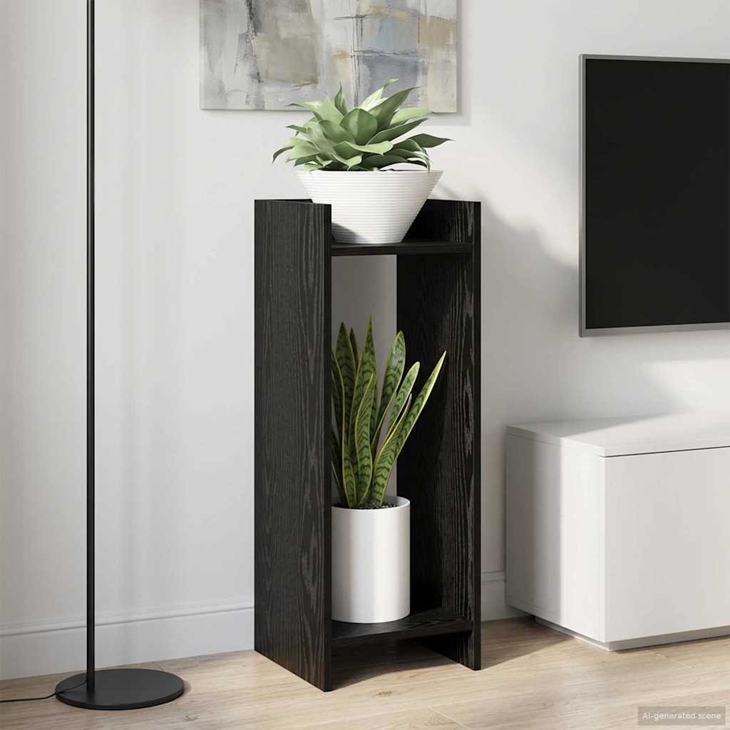 Pflanzenständer mit Regal 2 pcs Schwarze Eiche 30 x 30 x 80 cm