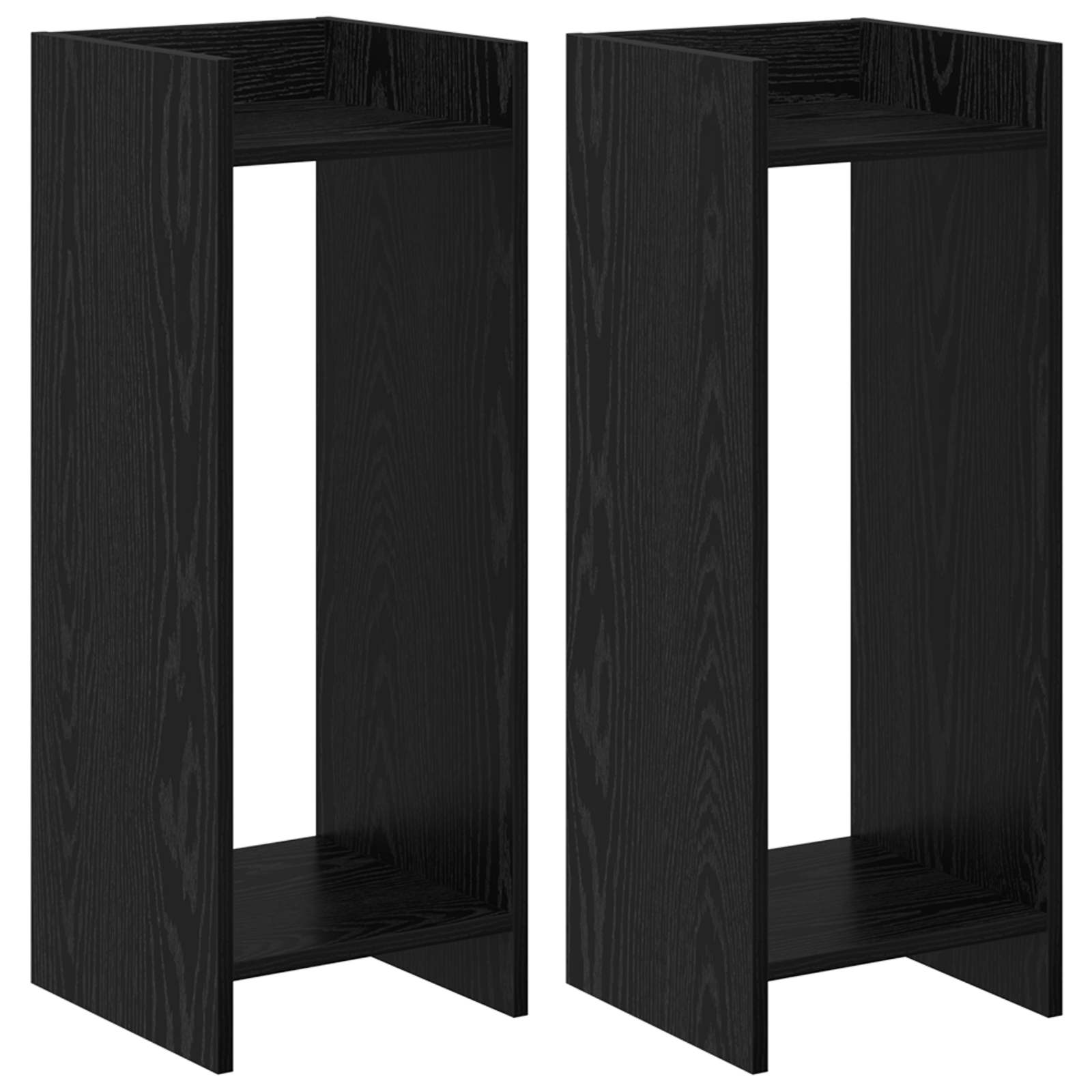 Pflanzenständer mit Regal 2 pcs Schwarze Eiche 30 x 30 x 80 cm
