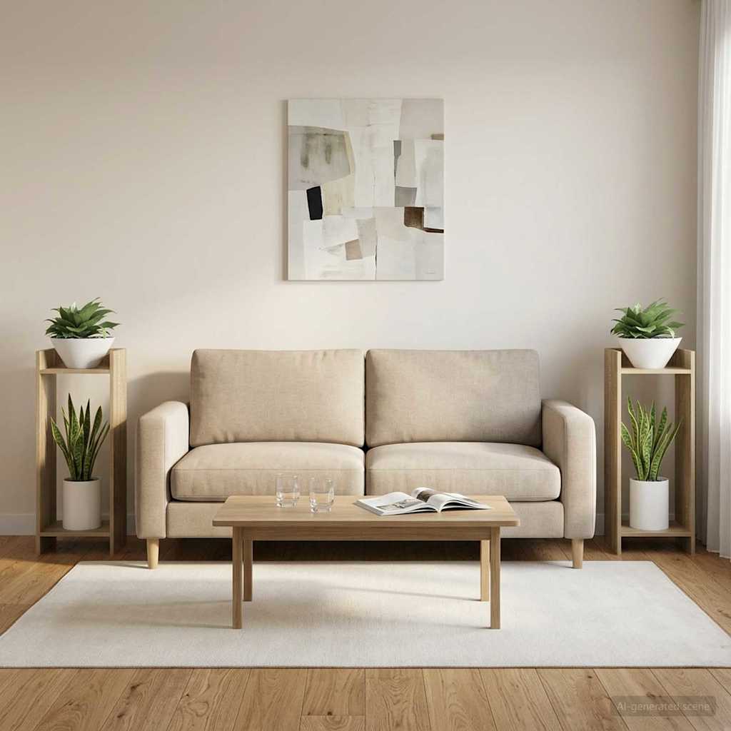Pflanzenständer mit Regal 2 pcs Sonoma-Eiche 30 x 30 x 80 cm