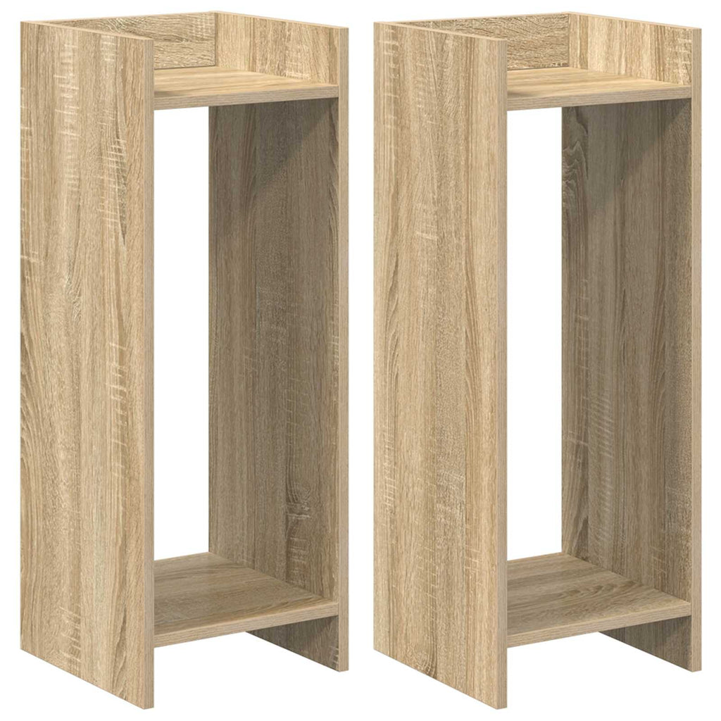 Pflanzenständer mit Regal 2 pcs Sonoma-Eiche 30 x 30 x 80 cm