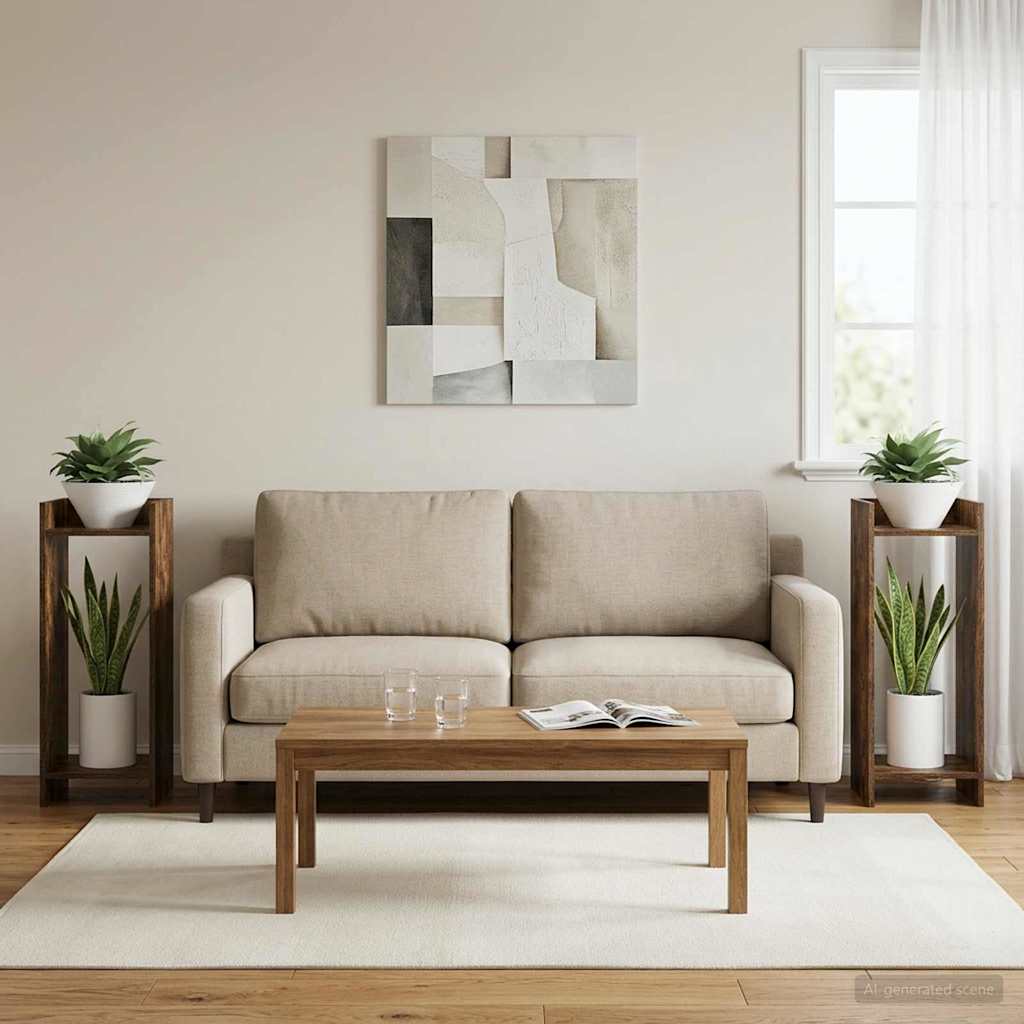 Pflanzenständer 2 pcs Geräucherte Eiche 30 x 30 x 80 cm