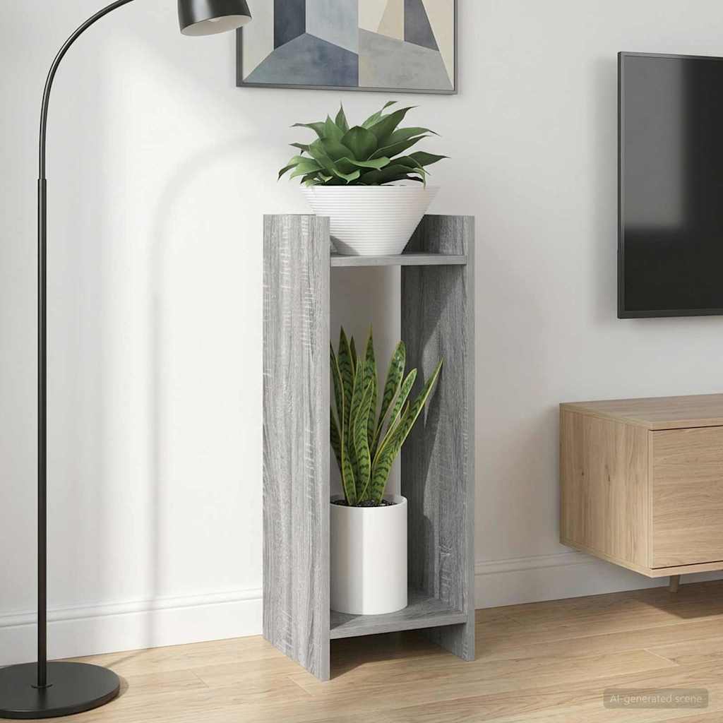 Pflanzenständer mit Regal 2 pcs Graues Sonoma 30 x 30 x 80 cm