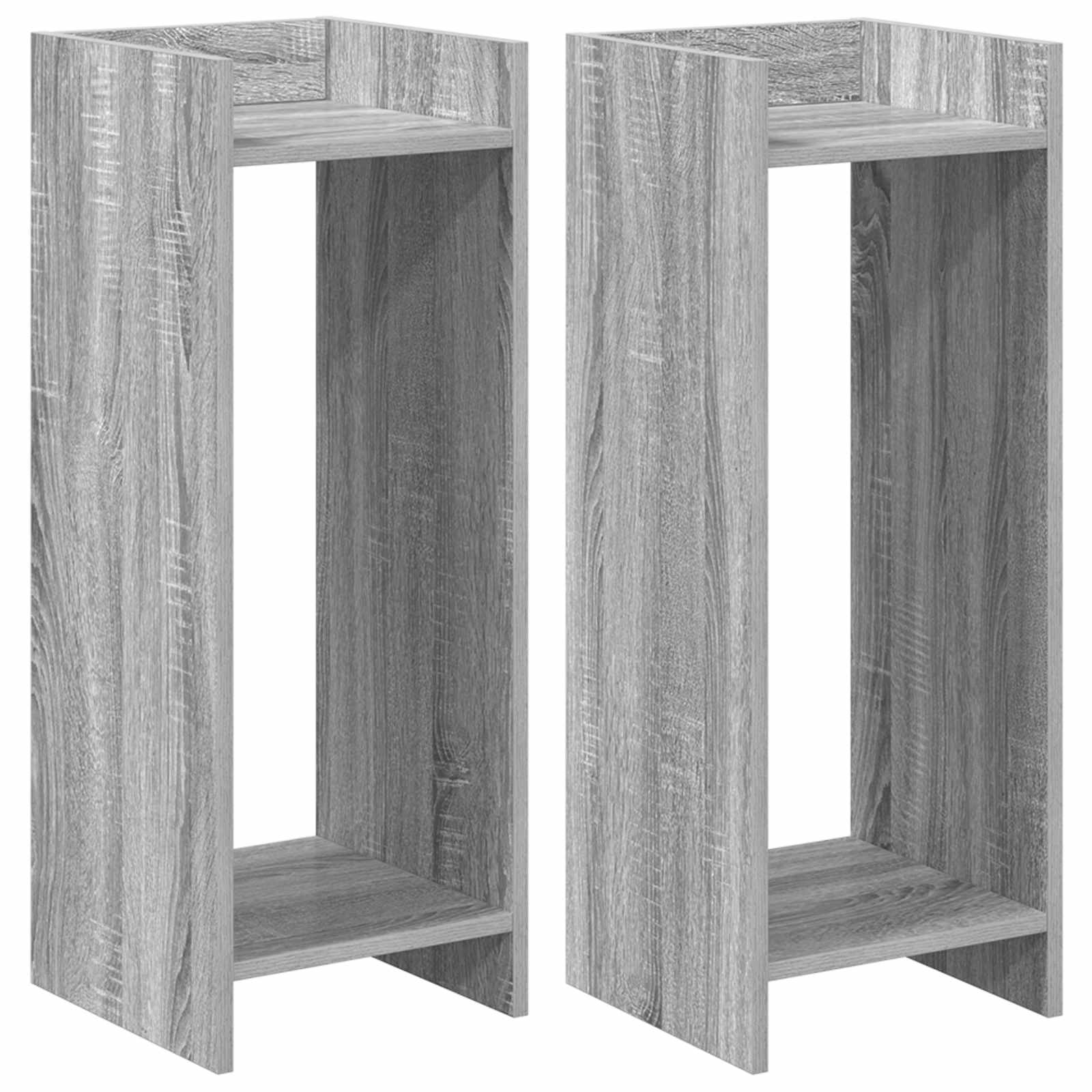Pflanzenständer mit Regal 2 pcs Graues Sonoma 30 x 30 x 80 cm