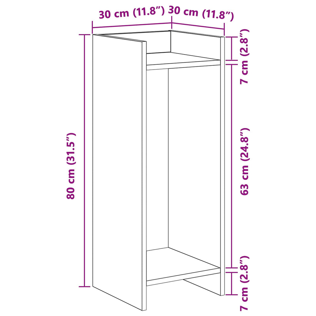 Pflanzenständer 2 pcs Altholz 30 x 30 x 80 cm Holzwerkstoff