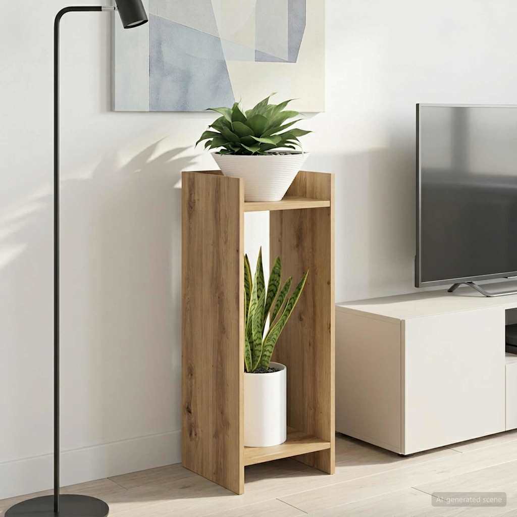 Pflanzenständer mit Regal 2 pcs Artisan-Eiche 30 x 30 x 80 cm