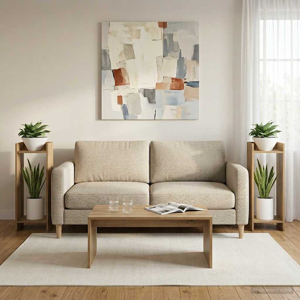 Pflanzenständer mit Regal 2 pcs Artisan-Eiche 30 x 30 x 80 cm