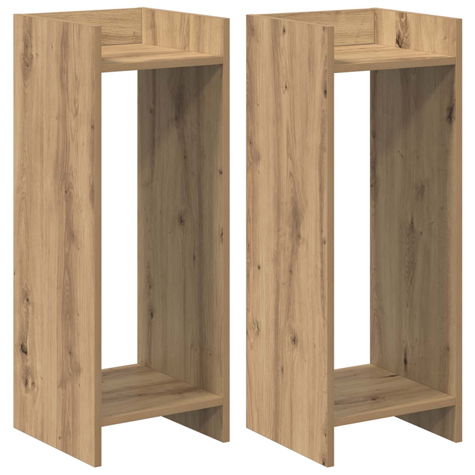 Pflanzenständer mit Regal 2 pcs Artisan-Eiche 30 x 30 x 80 cm