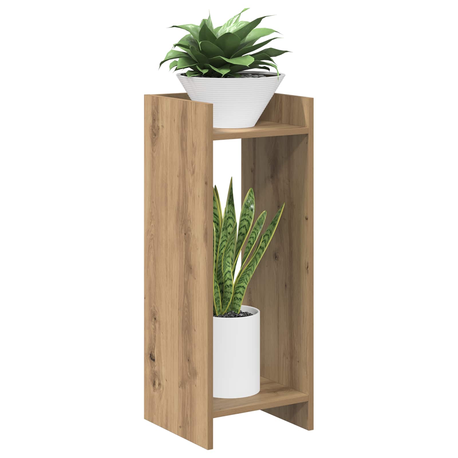 Pflanzenständer mit Regal 2 pcs Artisan-Eiche 30 x 30 x 80 cm