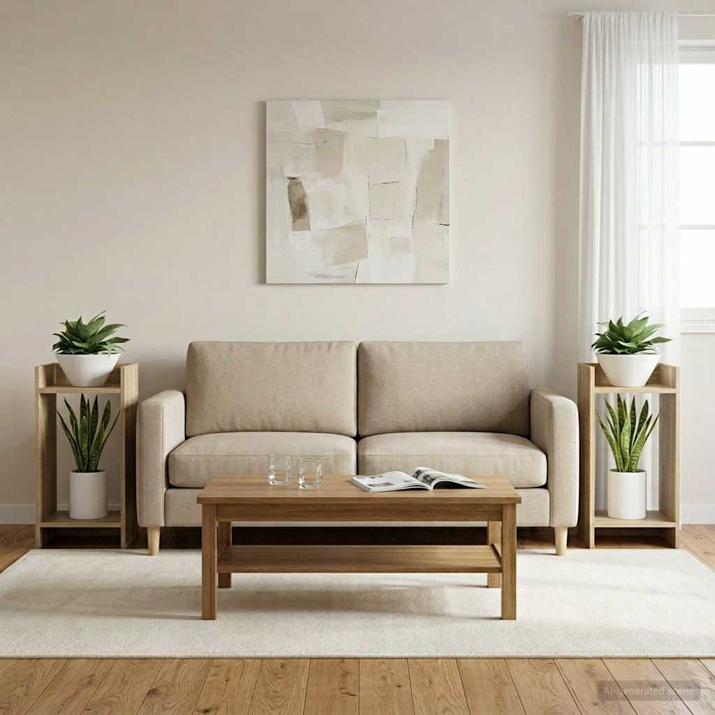 Pflanzenständer mit Regal 2 pcs Sonoma-Eiche 30 x 30 x 60 cm