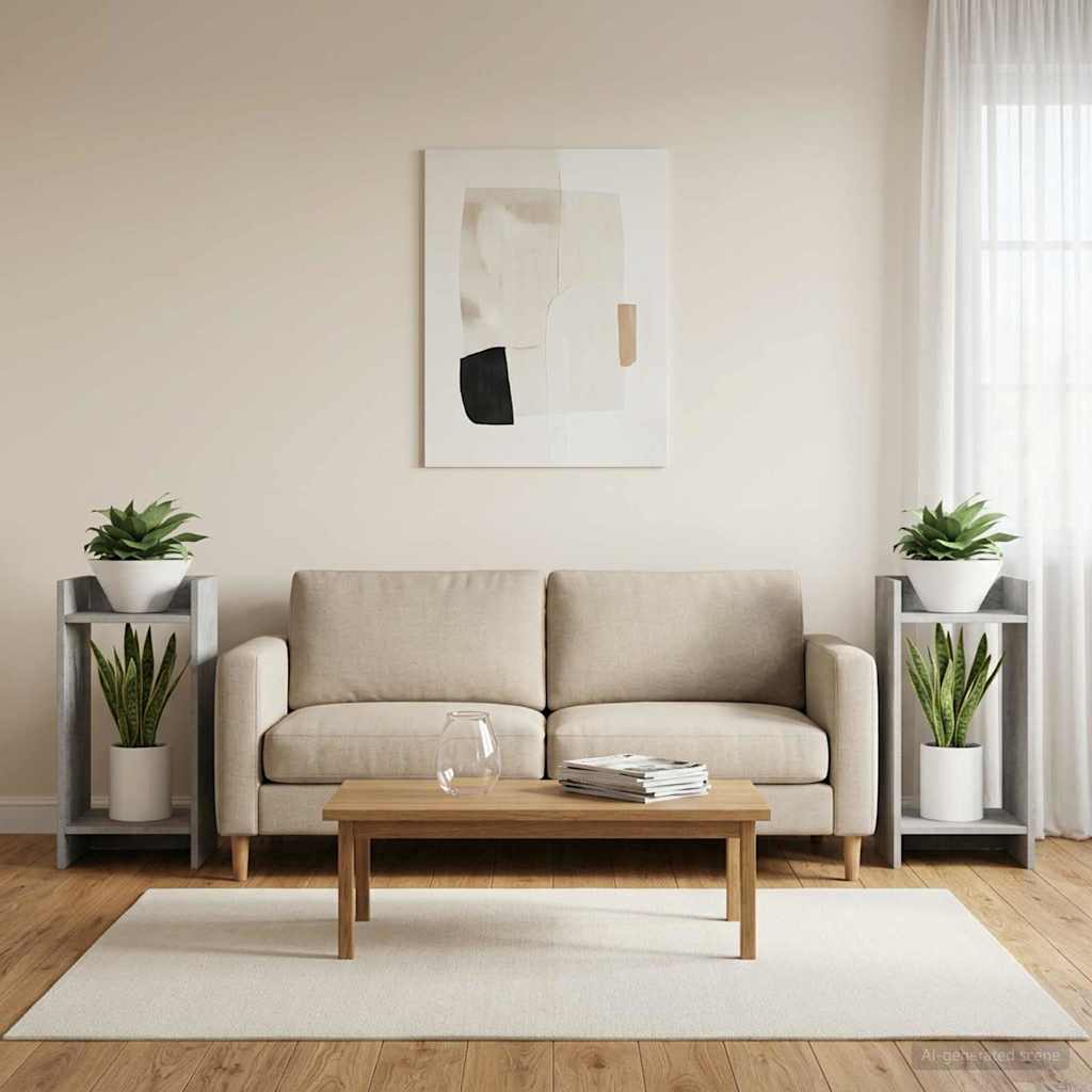 Pflanzenständer 2 pcs Betongrau 30 x 30 x 60 cm Holzwerkstoff