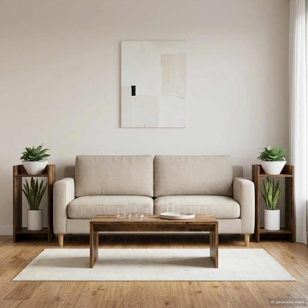 Pflanzenständer 2 pcs Geräucherte Eiche 30 x 30 x 60 cm