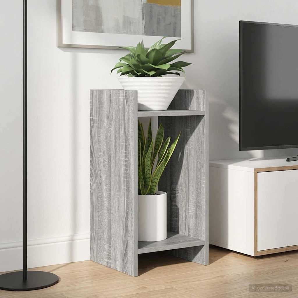 Pflanzenständer mit Regal 2 pcs Graues Sonoma 30 x 30 x 60 cm