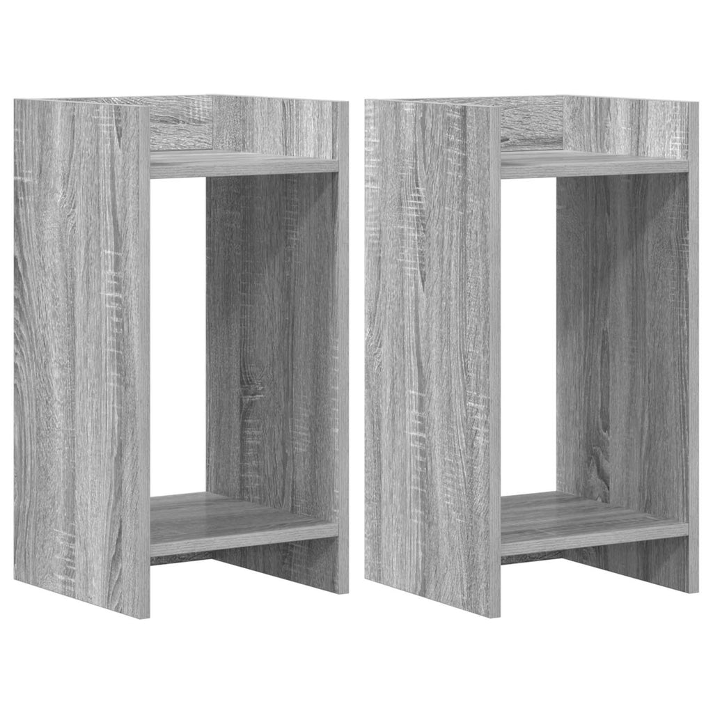 Pflanzenständer mit Regal 2 pcs Graues Sonoma 30 x 30 x 60 cm
