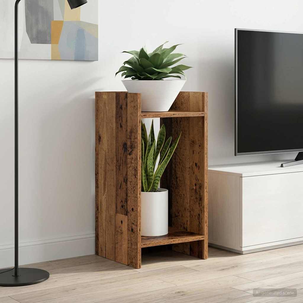Pflanzenständer mit Regal Altholz 30 x 30 x 60 cm Holzwerkstoff